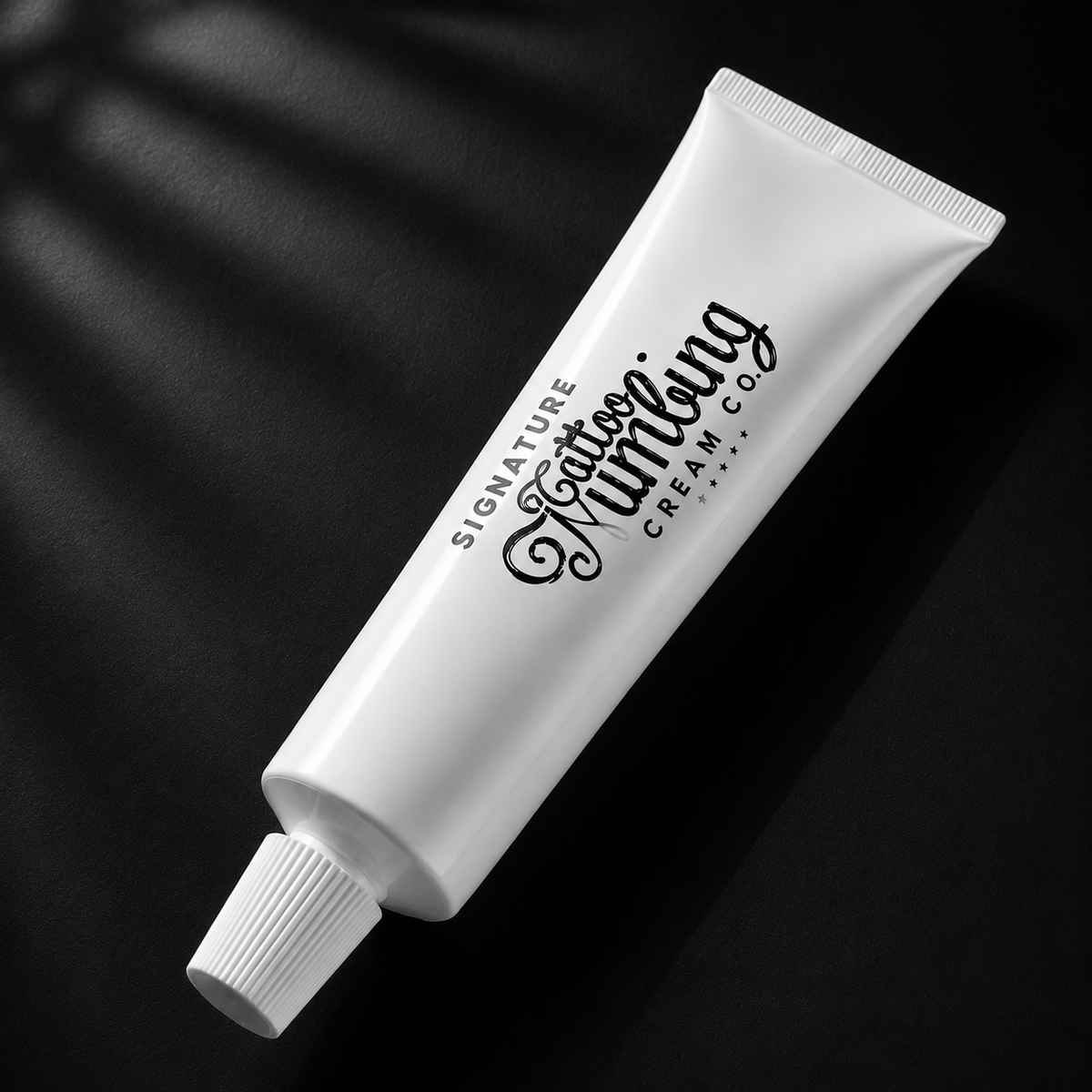Signature tattoo numbing cream 10g tube beside its retail box